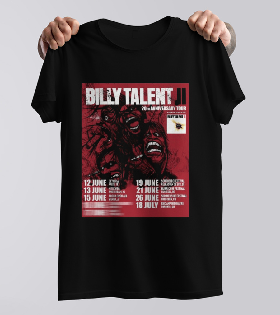 Billy Talent 20th Anniversary Tour Dates Europe Canada 2023 T-Shirt