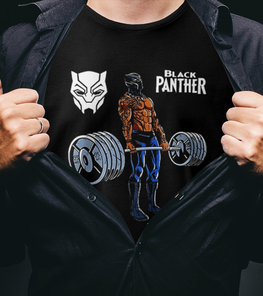 Black Panther Weightlifting Gym Workout Fitness Training T-Shirt