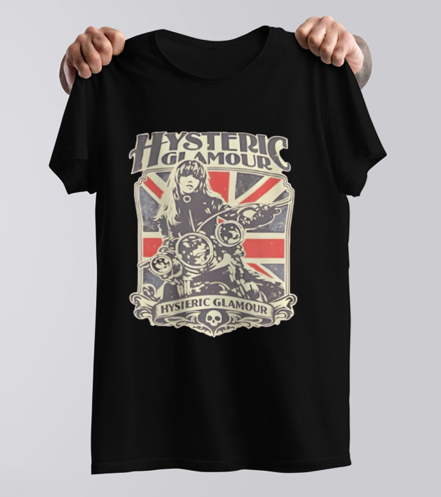Hysteric Glamour Biker Girl Union Jack Rock Rider T-Shirt