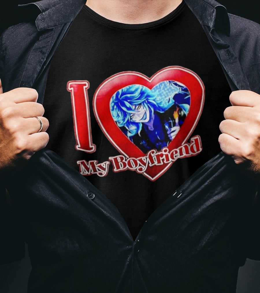 I Love My Boyfriend Anime Character In Heart T-Shirt