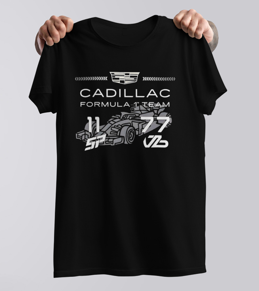 Cadillac Formula 1 Team Racing Car Numbers 11 77 T-Shirt