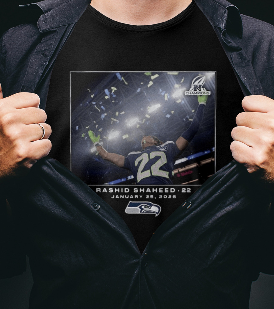 Rashid Shaheed 22 NFC Champions January 8 2023 Seattle Seahawks T-Shirt
