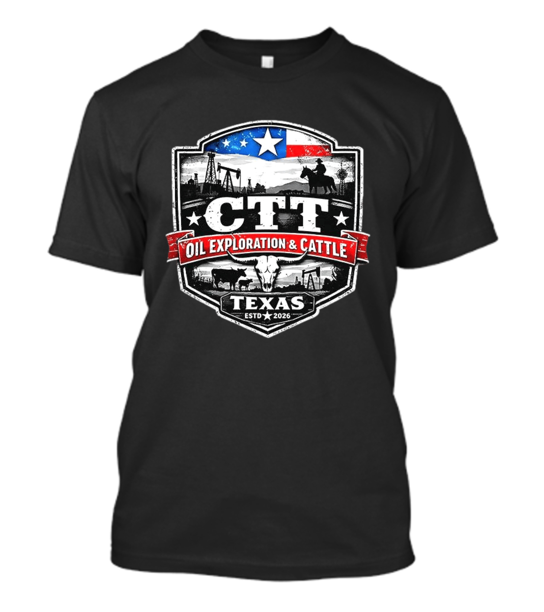 Ctt Oil Exploration And Cattle Texas Landman Series Est 2026 T-Shirt