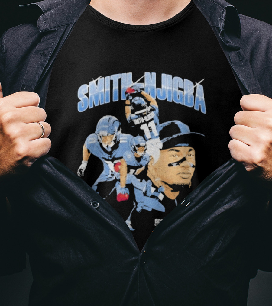 Smith Njigba Football Action Seahawks NFL Player T-Shirt