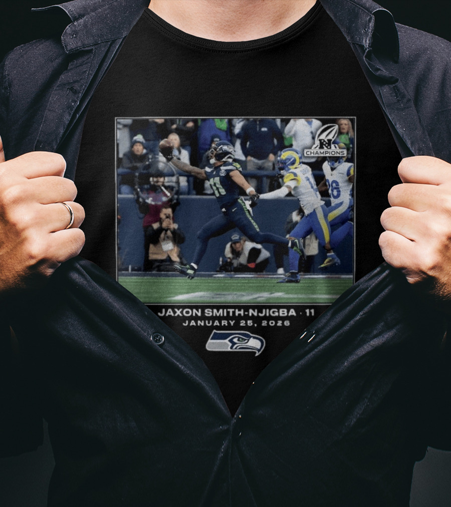 Seattle Seahawks Jaxon Smith Njigba 11 NFC Champions 2023 T-Shirt