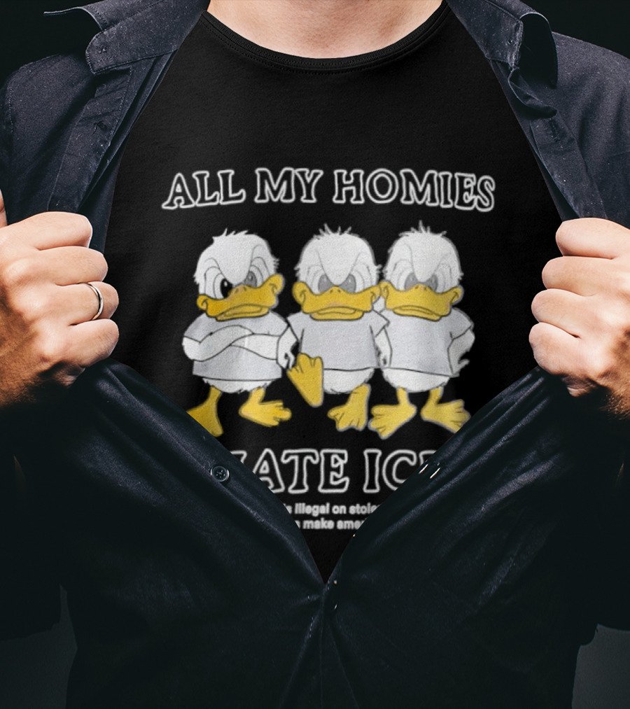 All My Homies Hate ICE No One Is Illegal On Stolen Land T-Shirt