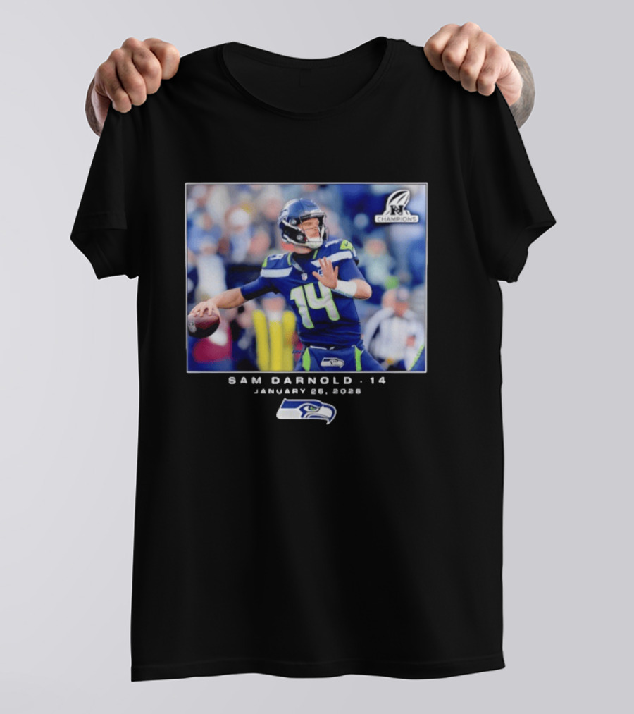 Sam Darnold 14 Seattle Seahawks January 26 2020 NFL Champions T-Shirt