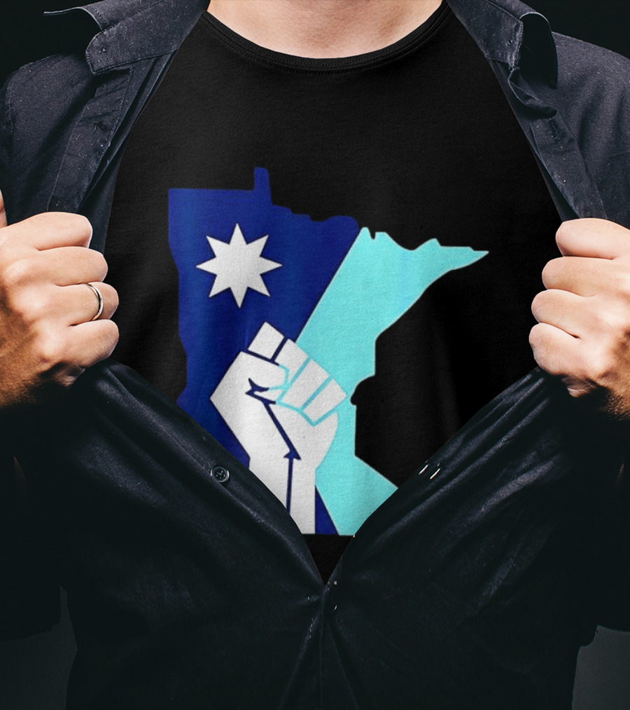 Protest Fists Resist Minnesota Map Star T-Shirt