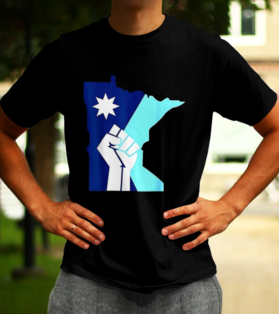 Protest Fists Resist Minnesota Map Star T-Shirt