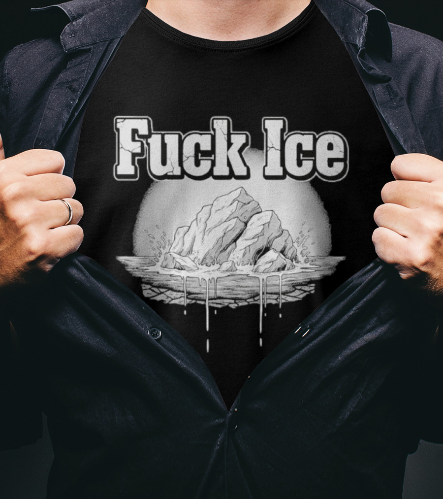 Iceberg Statement Bold Typography Ice Melting T-Shirt