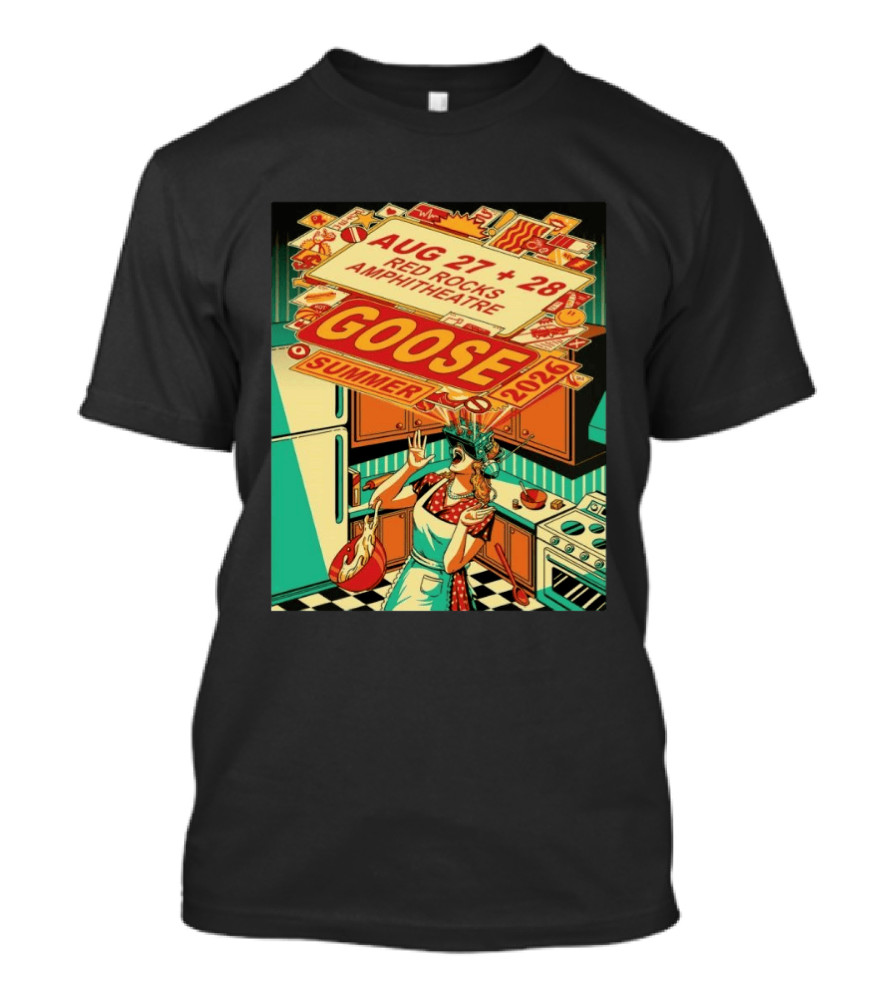 Goose Summer 2026 Aug 27 28 Red Rocks Amphitheatre Morrison CO T-Shirt