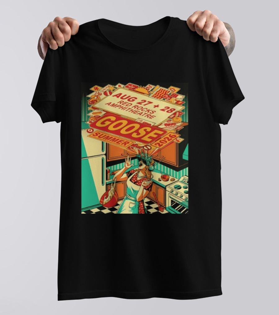 Goose Summer 2026 Aug 27 28 Red Rocks Amphitheatre Morrison CO T-Shirt