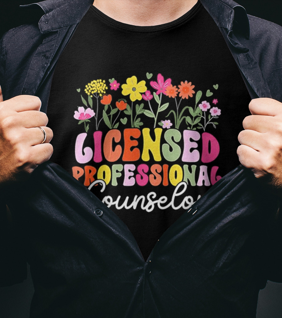 Licensed Professional Counselor Colorful Floral T-Shirt