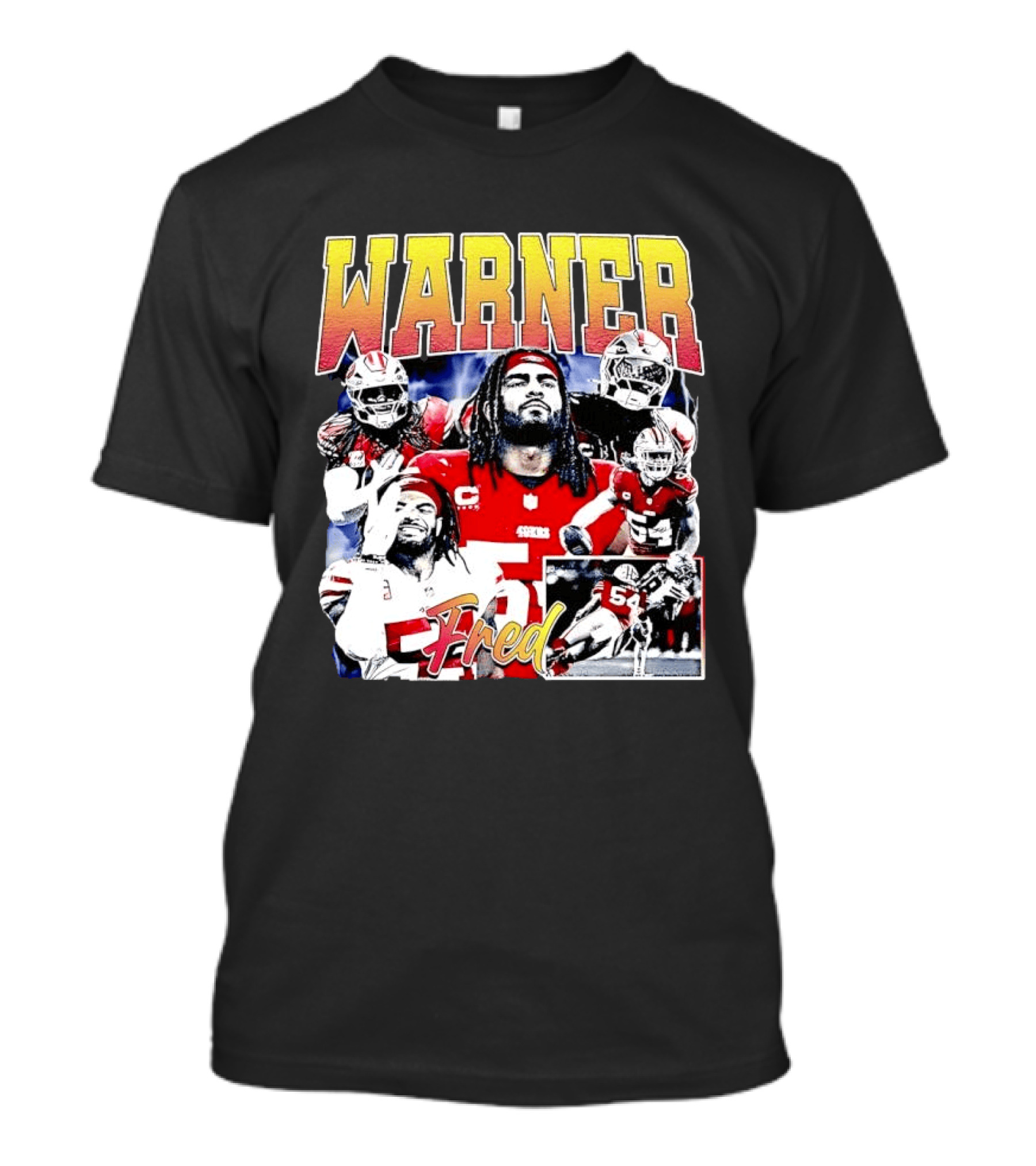 Fred Warner San Francisco Football Collage T-Shirt