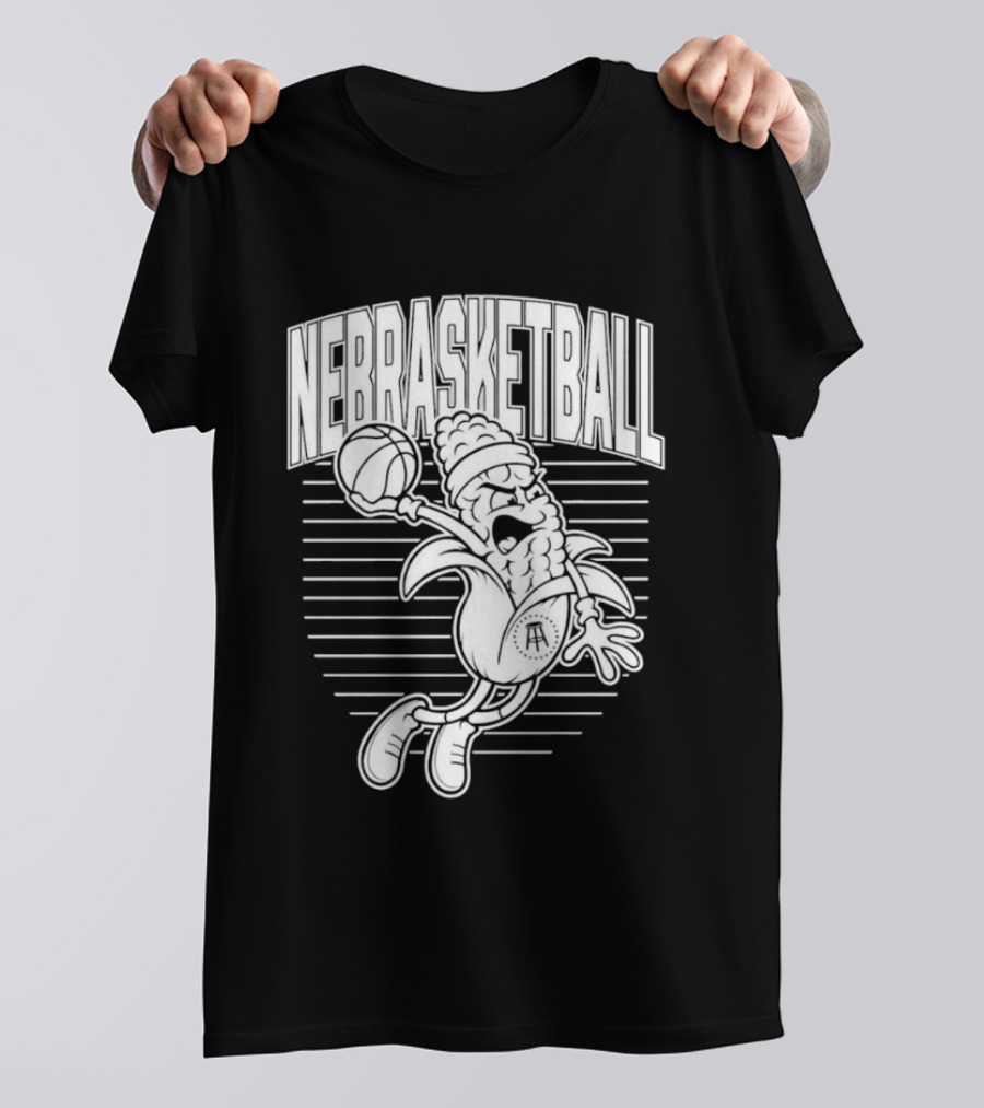 Corn Basketball Playful Cartoon Mascot Dunking T-Shirt