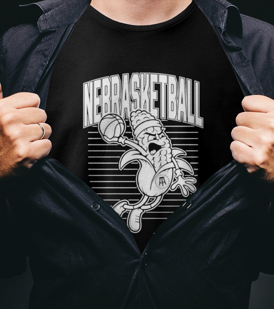 Corn Basketball Playful Cartoon Mascot Dunking T-Shirt