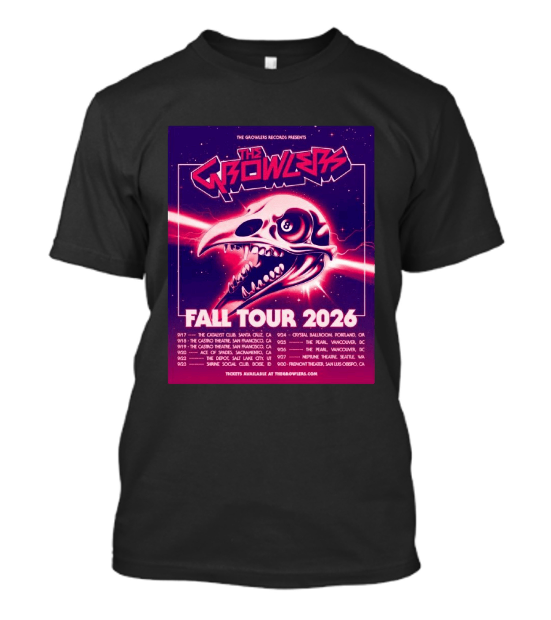 The Growlers Records Presents Fall Tour 2026 Dates Santa Cruz San Francisco Seattle T-Shirt
