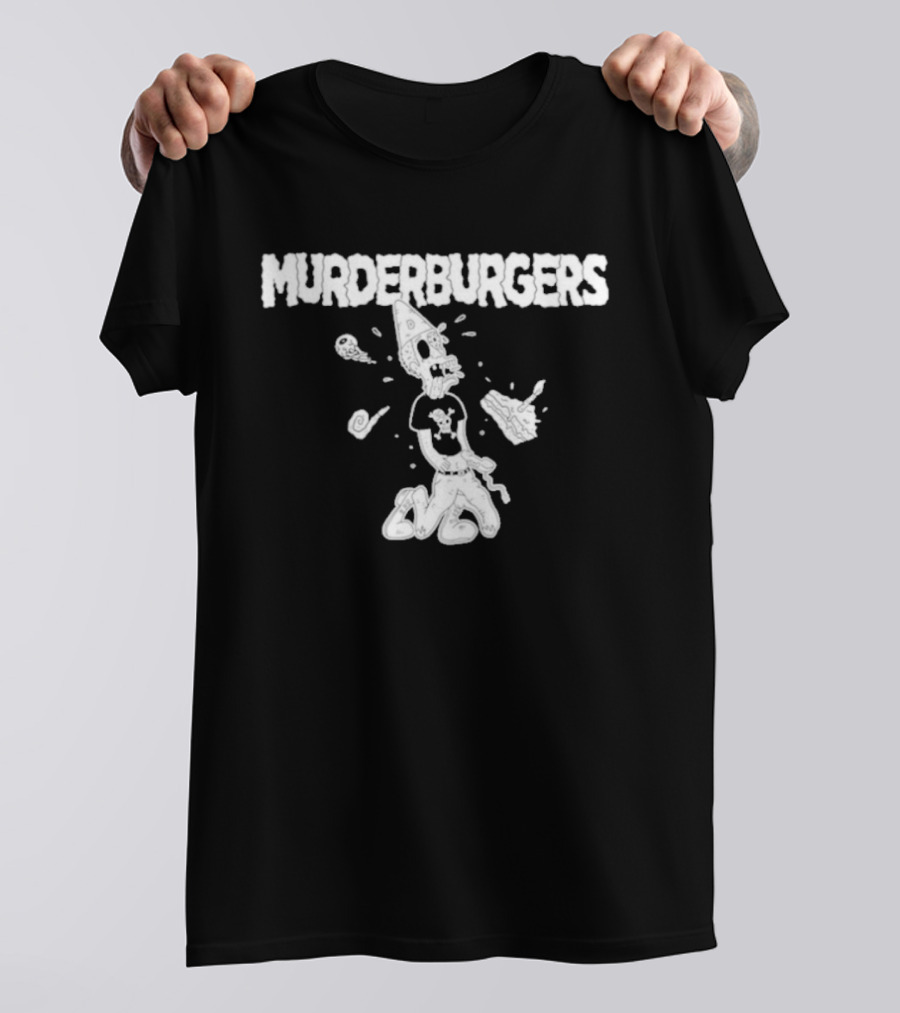 The Murderburgers Pizza Skull Character Celebrating 35 Years T-Shirt