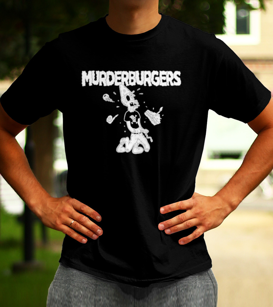 The Murderburgers Pizza Skull Character Celebrating 35 Years T-Shirt