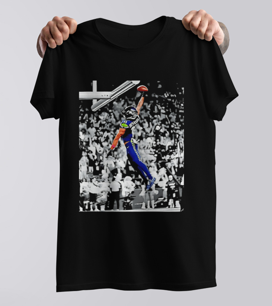 Jaxon Smith Njigba Seattle Seahawks Jumping Football Catch Legend T-Shirt