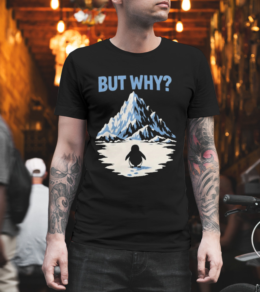 Why Penguin Snow Mountain Reflection T-Shirt