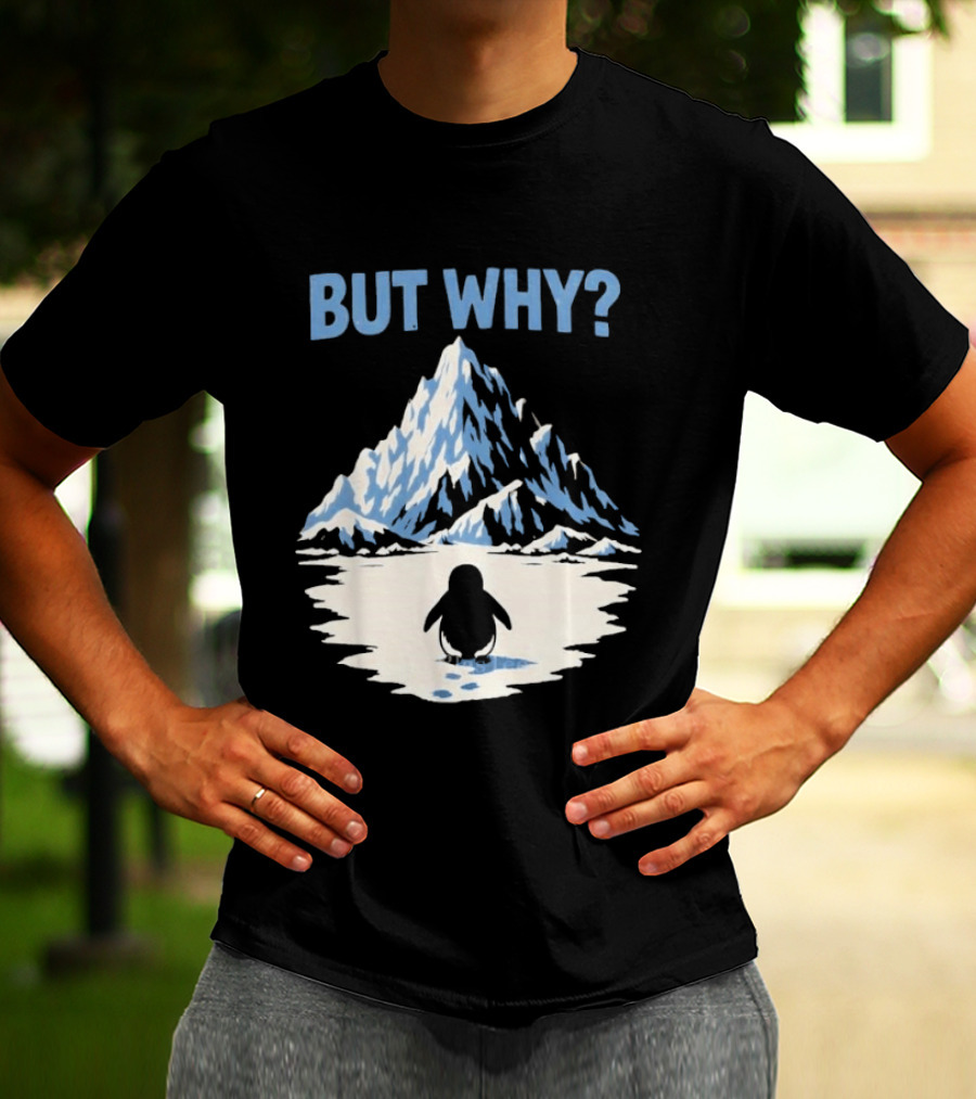Why Penguin Snow Mountain Reflection T-Shirt