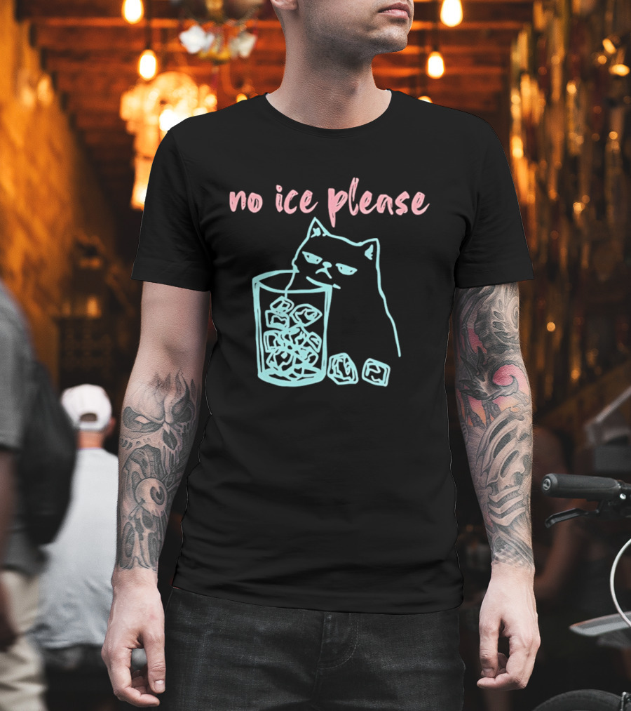 No Ice Please Cat With Ice Cubes T-Shirt