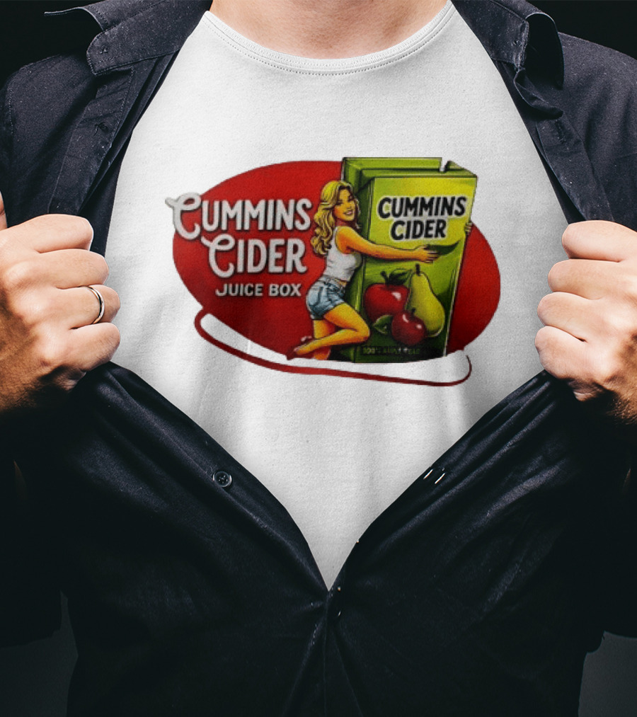 Cummins Cider Juice Box Vintage Style 100% Pear And Apple Drink T-Shirt