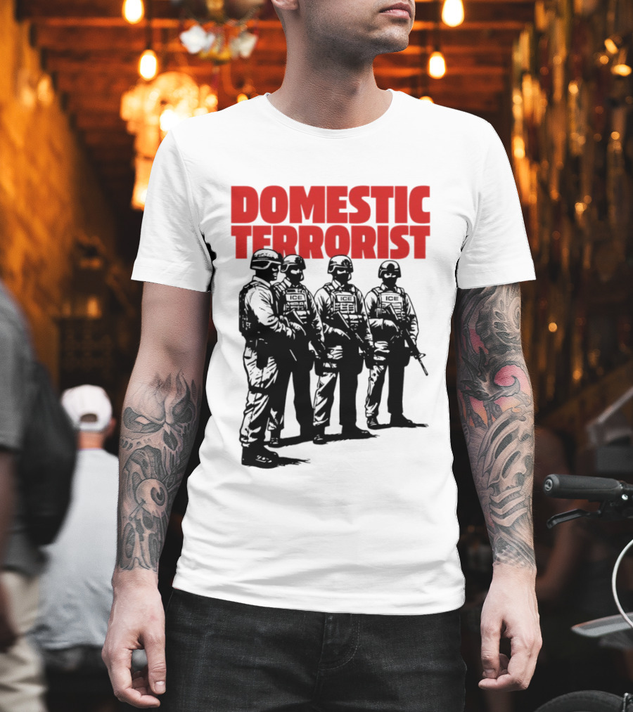 Domestic Terrorist Abolish ICE Tactical Units Silhouette Protest T-Shirt