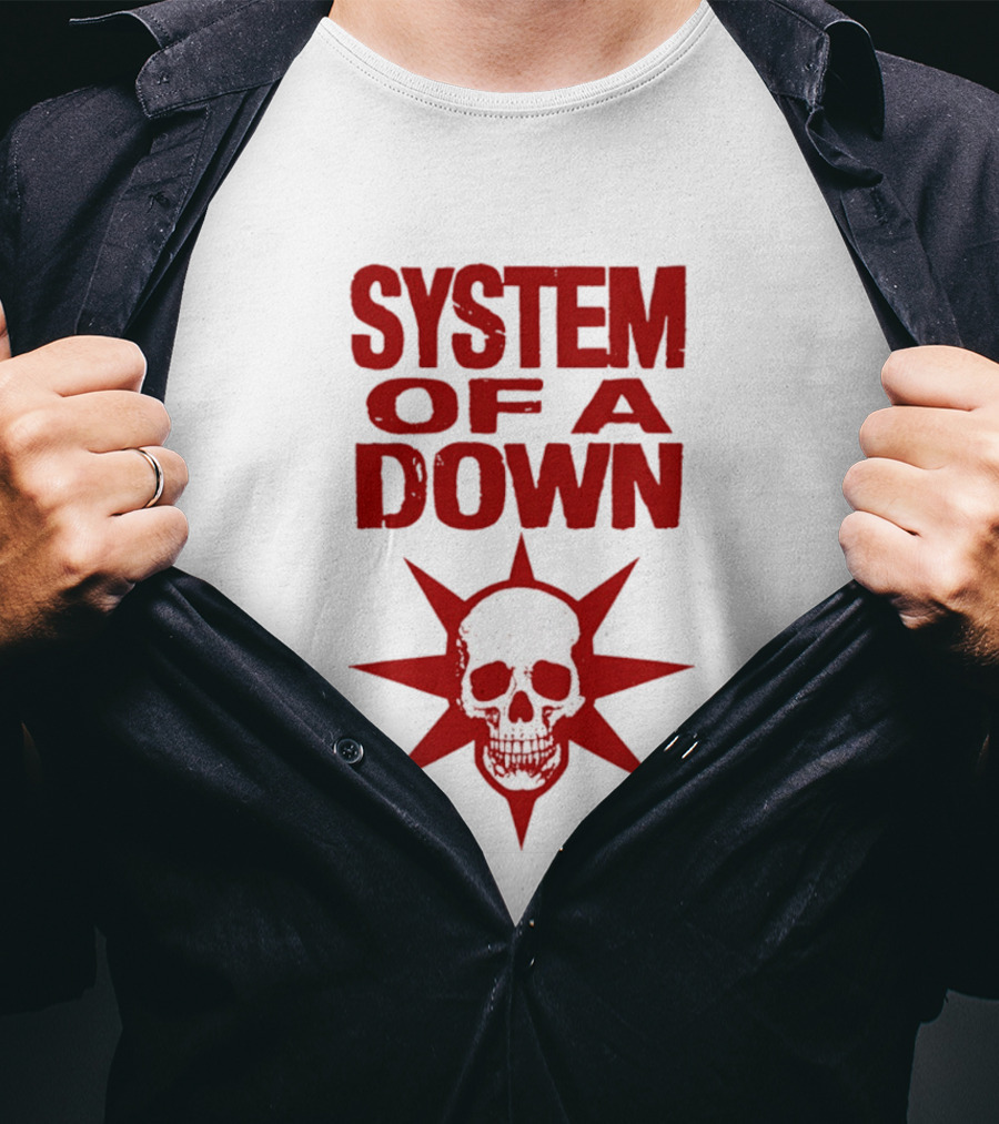 System Of A Down Skull Star Burst T-Shirt