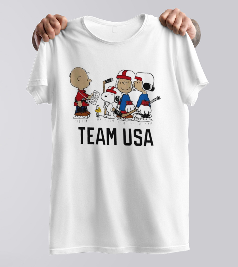 Team USA Peanuts Hockey Outerstuff Collaboration T-Shirt