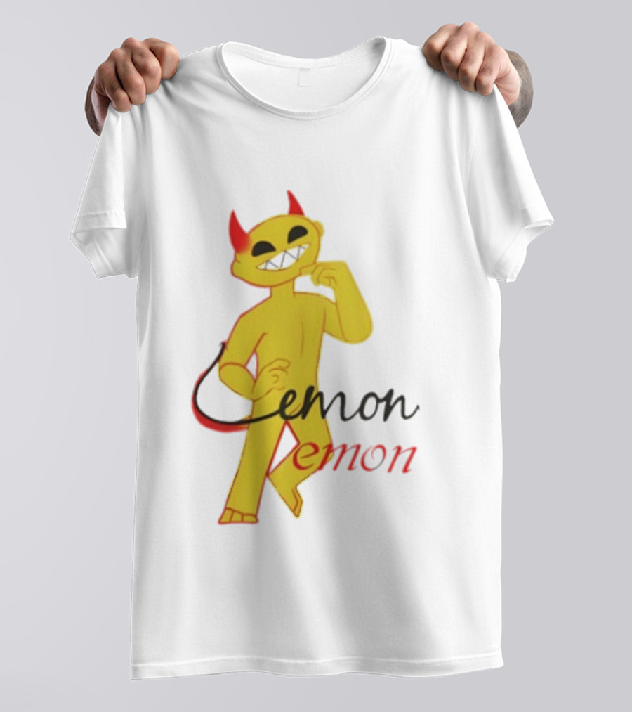 Demon Heavy Blend Lemon Demon Red Horns Yellow T-Shirt