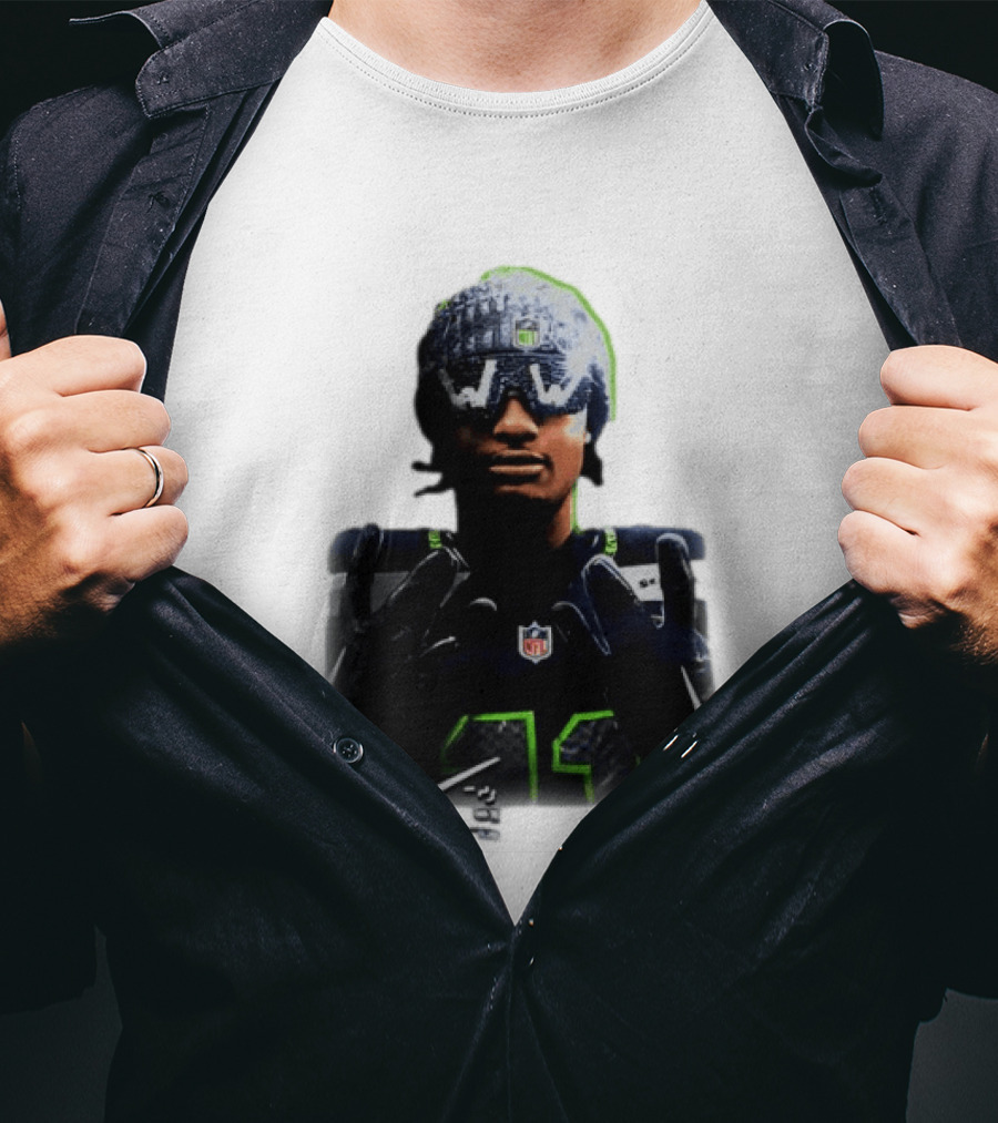 Jaxon Smith Njigba Seattle Seahawks Beanie Bling WW Sunglasses NFL Player Signature T-Shirt