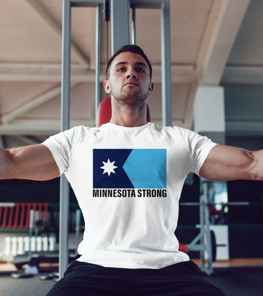 Minnesota Strong Star Icon Blue Rectangular Flag T-Shirt