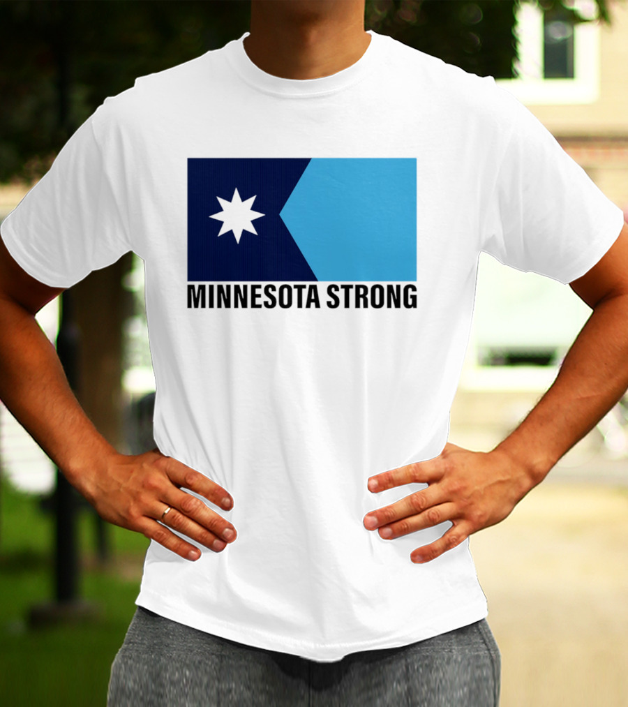 Minnesota Strong Star Icon Blue Rectangular Flag T-Shirt