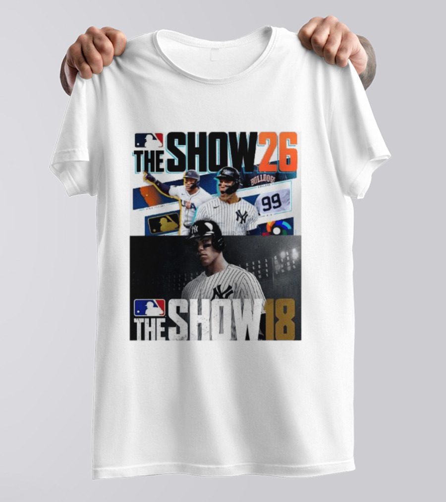 MLB The Show 26 Aaron Judge New York Yankees Cover Athlete Baseball Game Featuring The Show 18 T-Shirt