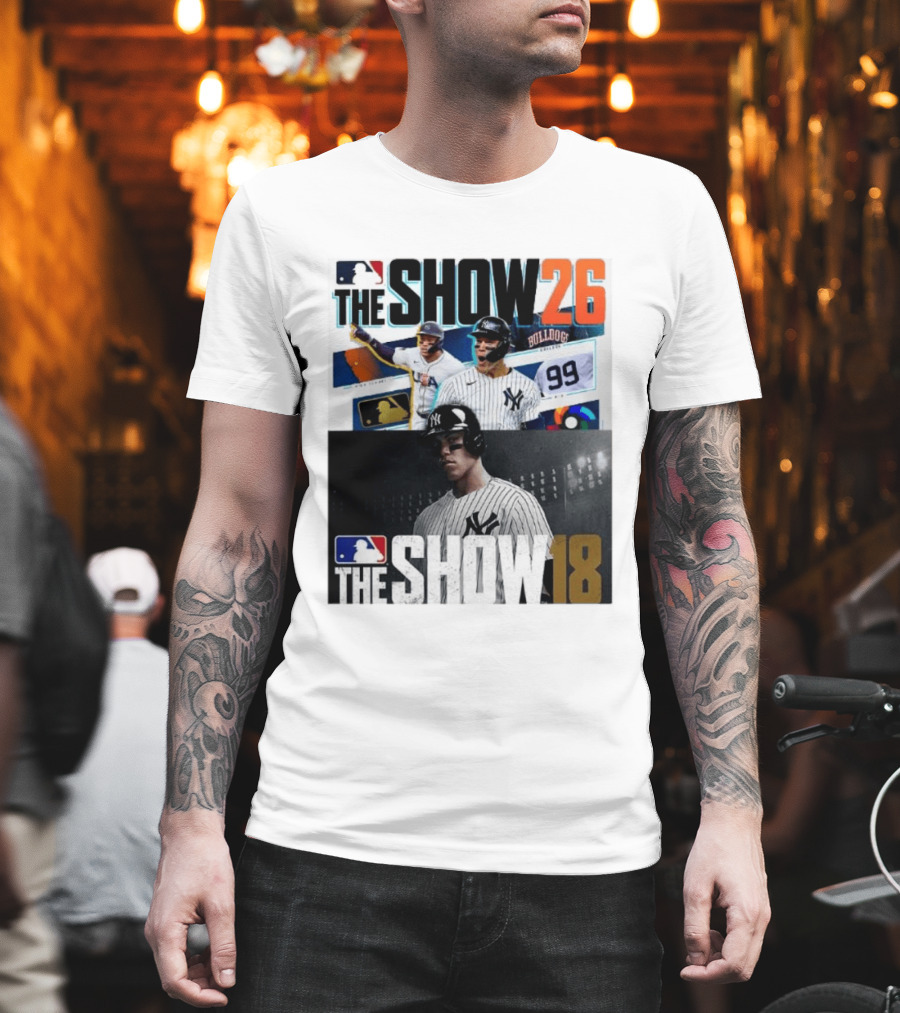 MLB The Show 26 Aaron Judge New York Yankees Cover Athlete Baseball Game Featuring The Show 18 T-Shirt