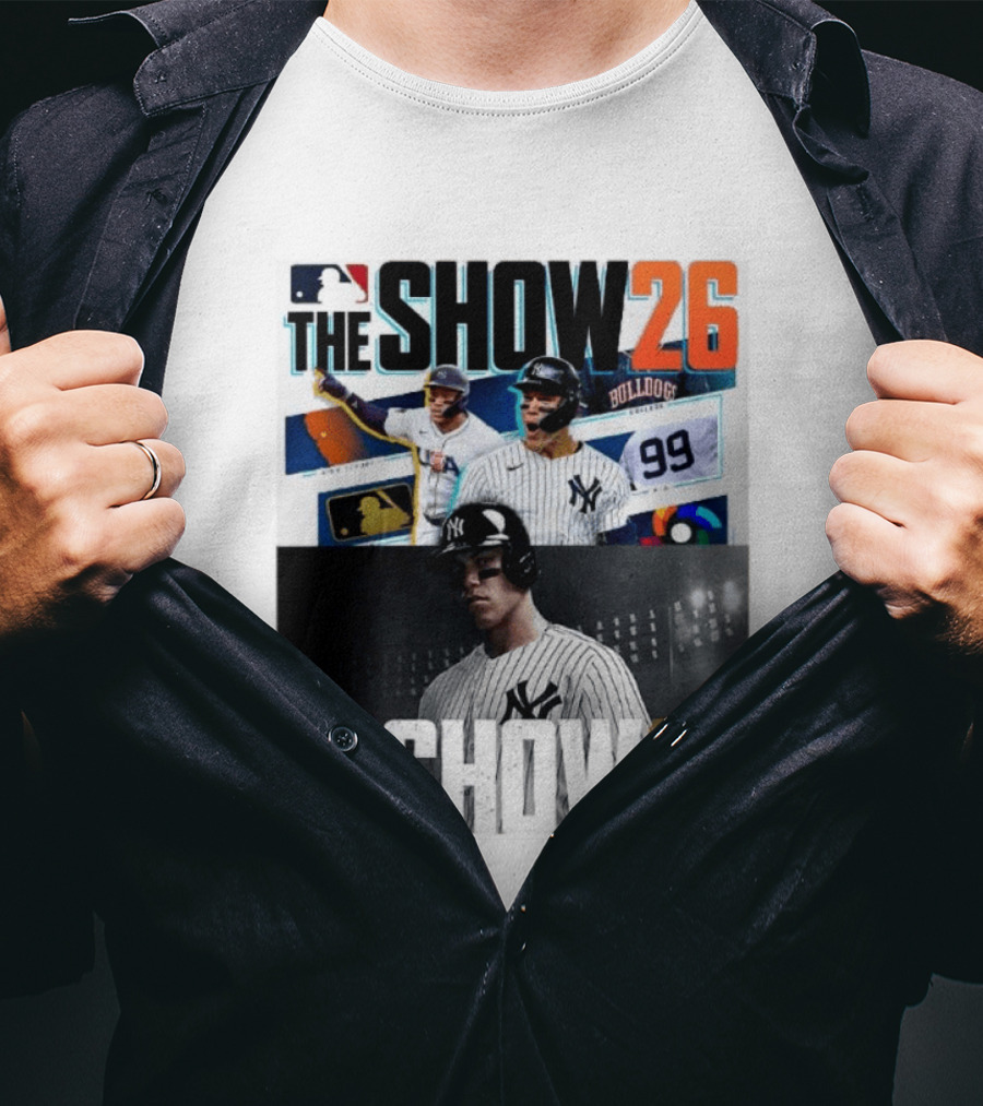 MLB The Show 26 Aaron Judge New York Yankees Cover Athlete Baseball Game Featuring The Show 18 T-Shirt