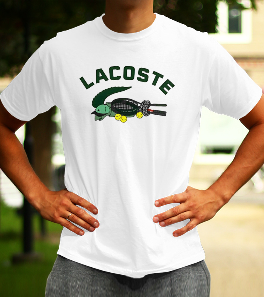 Lacoste Crocodile Tennis Theme With Tennis Balls T-Shirt