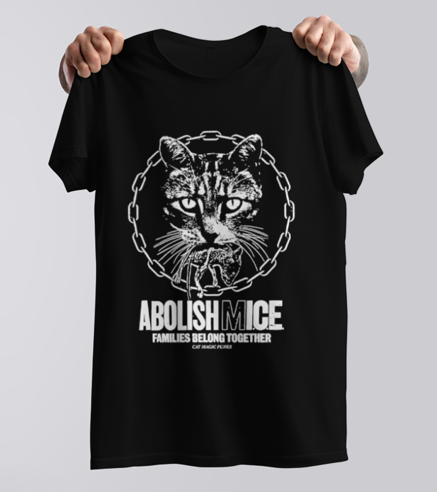 Abolish MICE Families Belong Together Cat Magic Punks Chain T-Shirt