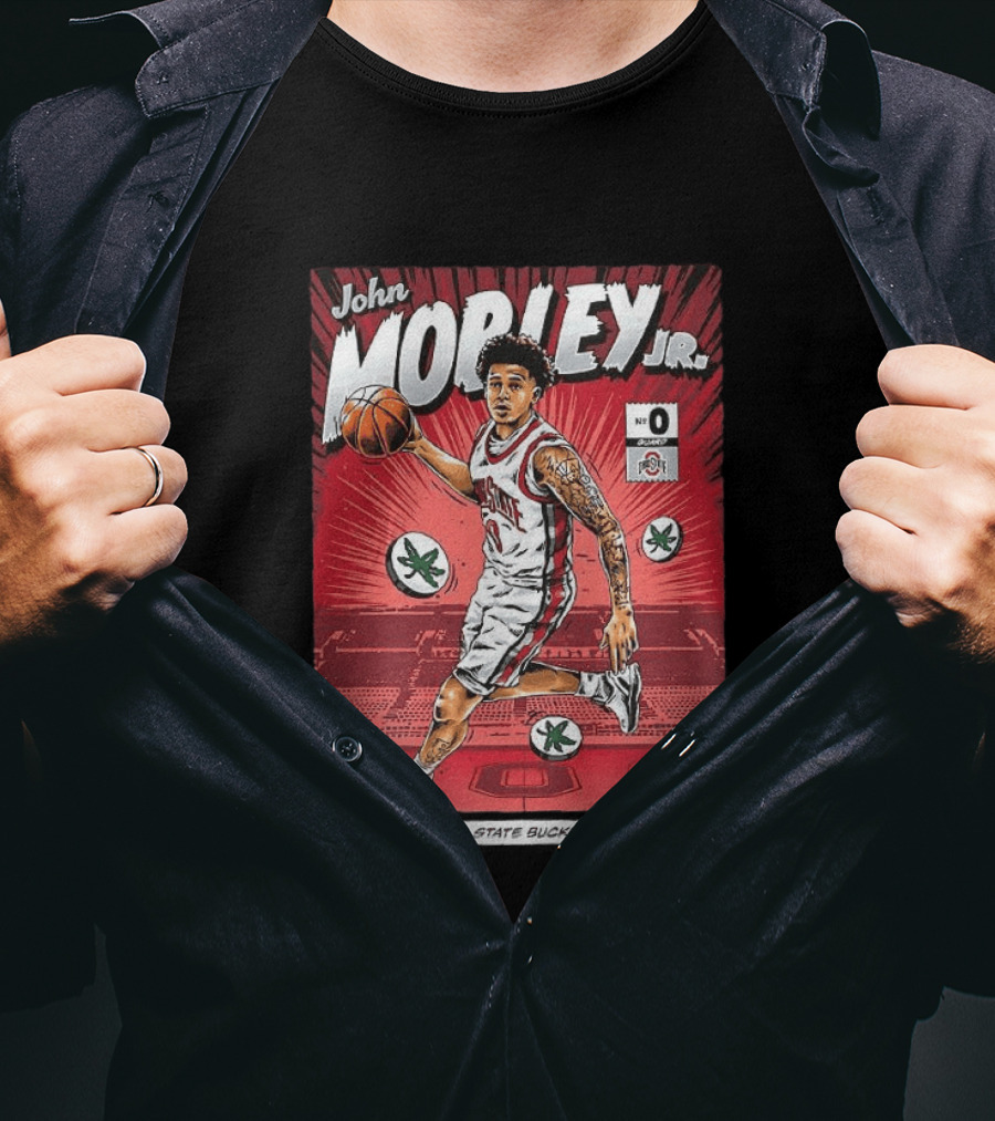 John Mobley Jr Ohio State Buckeyes NCAA Basketball Number 0 Comic T-Shirt