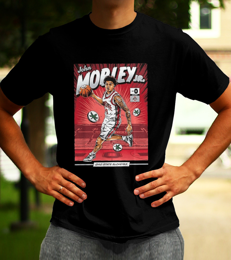 John Mobley Jr Ohio State Buckeyes NCAA Basketball Number 0 Comic T-Shirt