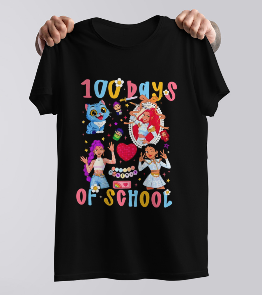 100 Days Of School Colorful Kpop Style Celebration T-Shirt