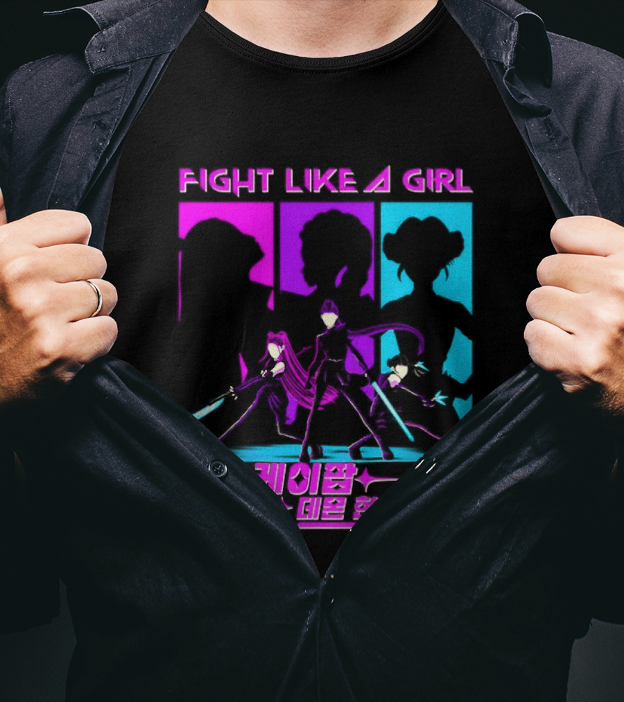 KPop Demon Hunters Fight Like A Girl Korean T-Shirt