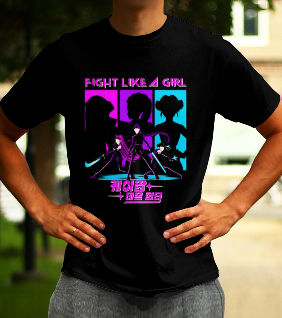 KPop Demon Hunters Fight Like A Girl Korean T-Shirt