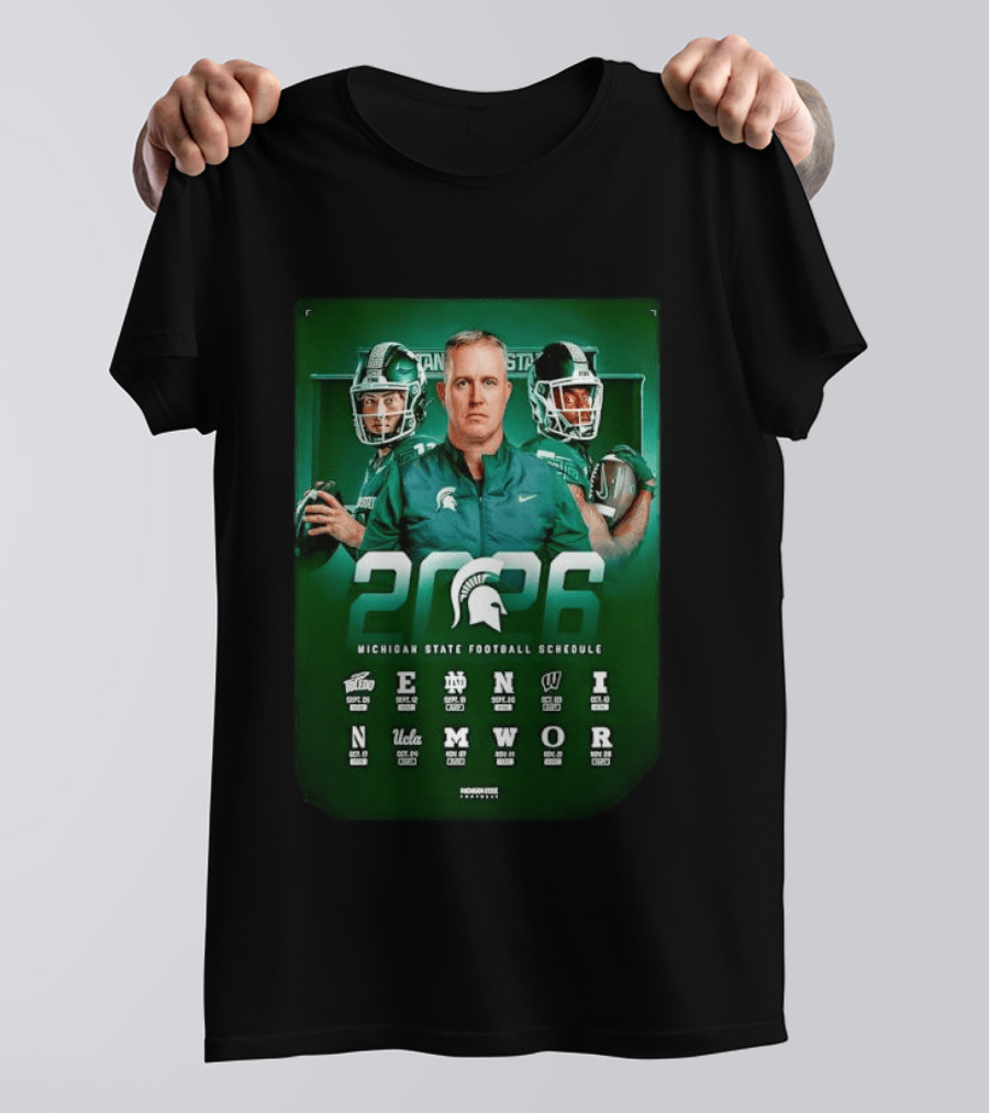 Michigan State Spartans 2026 NCAA Football Schedule T-Shirt