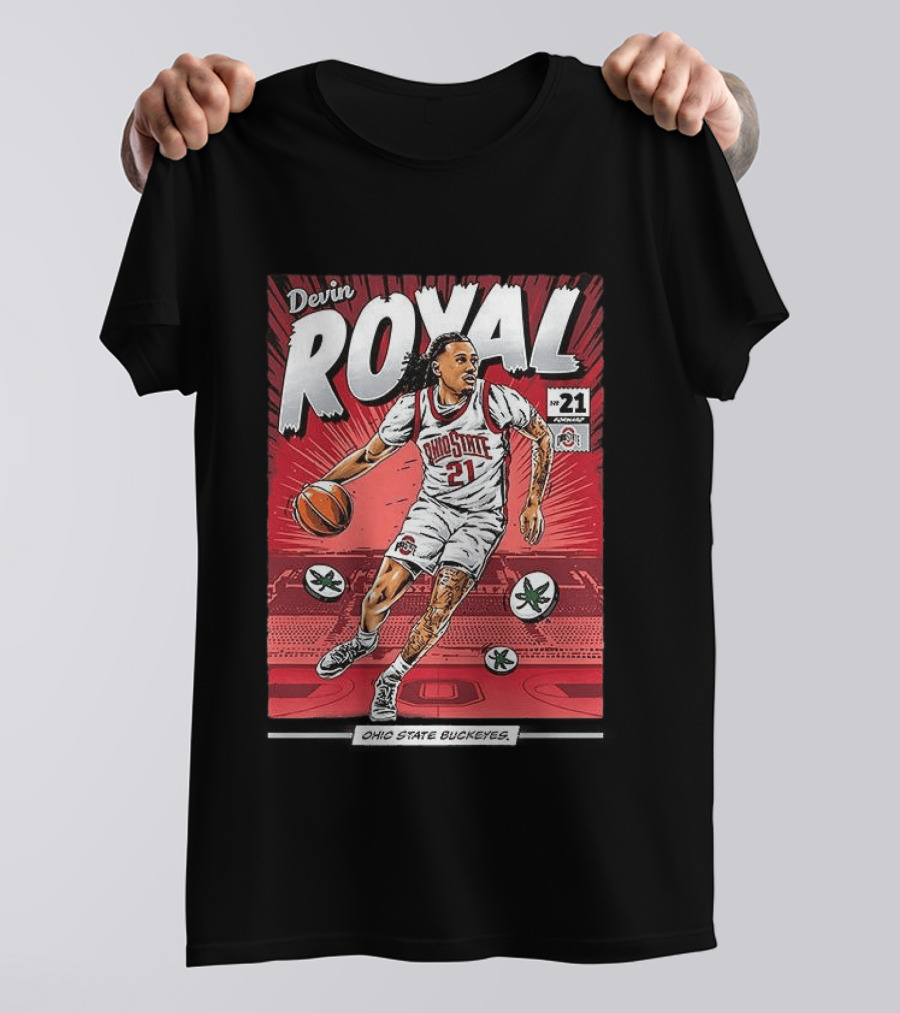 Devin Royal Ohio State Buckeyes Basketball Number 21 Comic T-Shirt