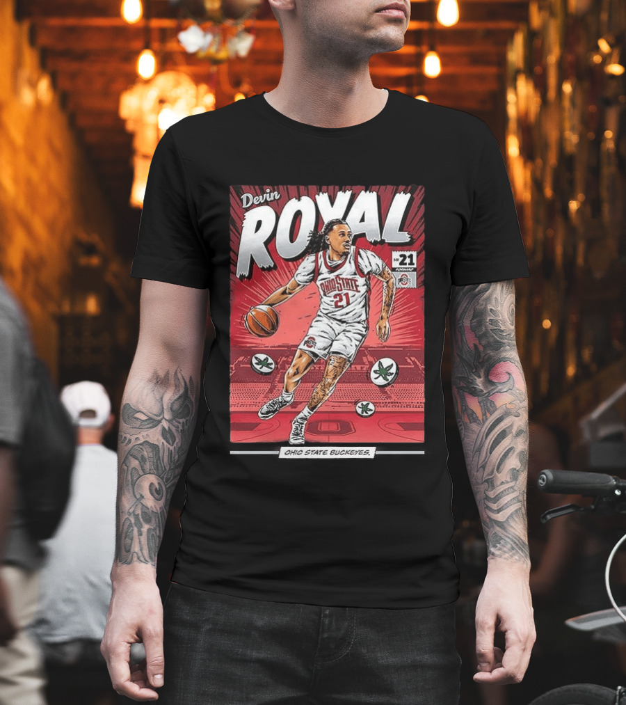 Devin Royal Ohio State Buckeyes Basketball Number 21 Comic T-Shirt