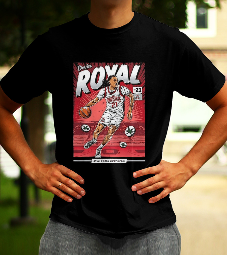 Devin Royal Ohio State Buckeyes Basketball Number 21 Comic T-Shirt