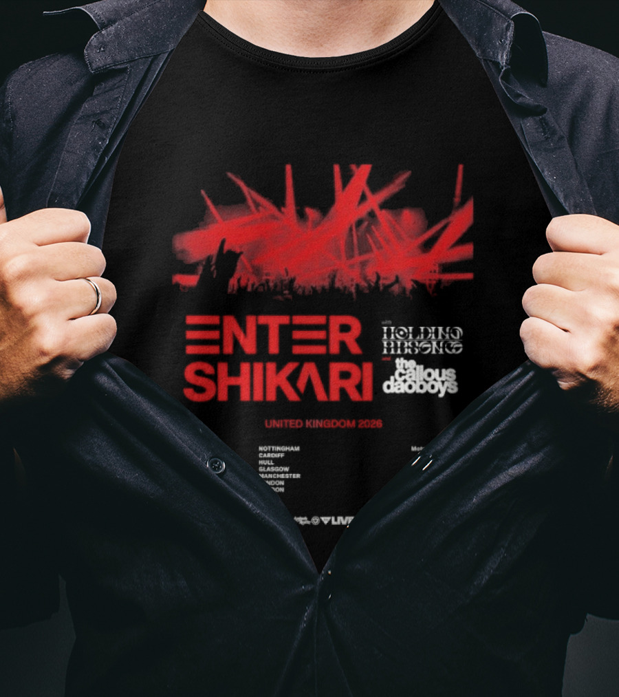Enter Shikari United Kingdom Tour 2026 Featuring Holding Absence Cody Frost T-Shirt